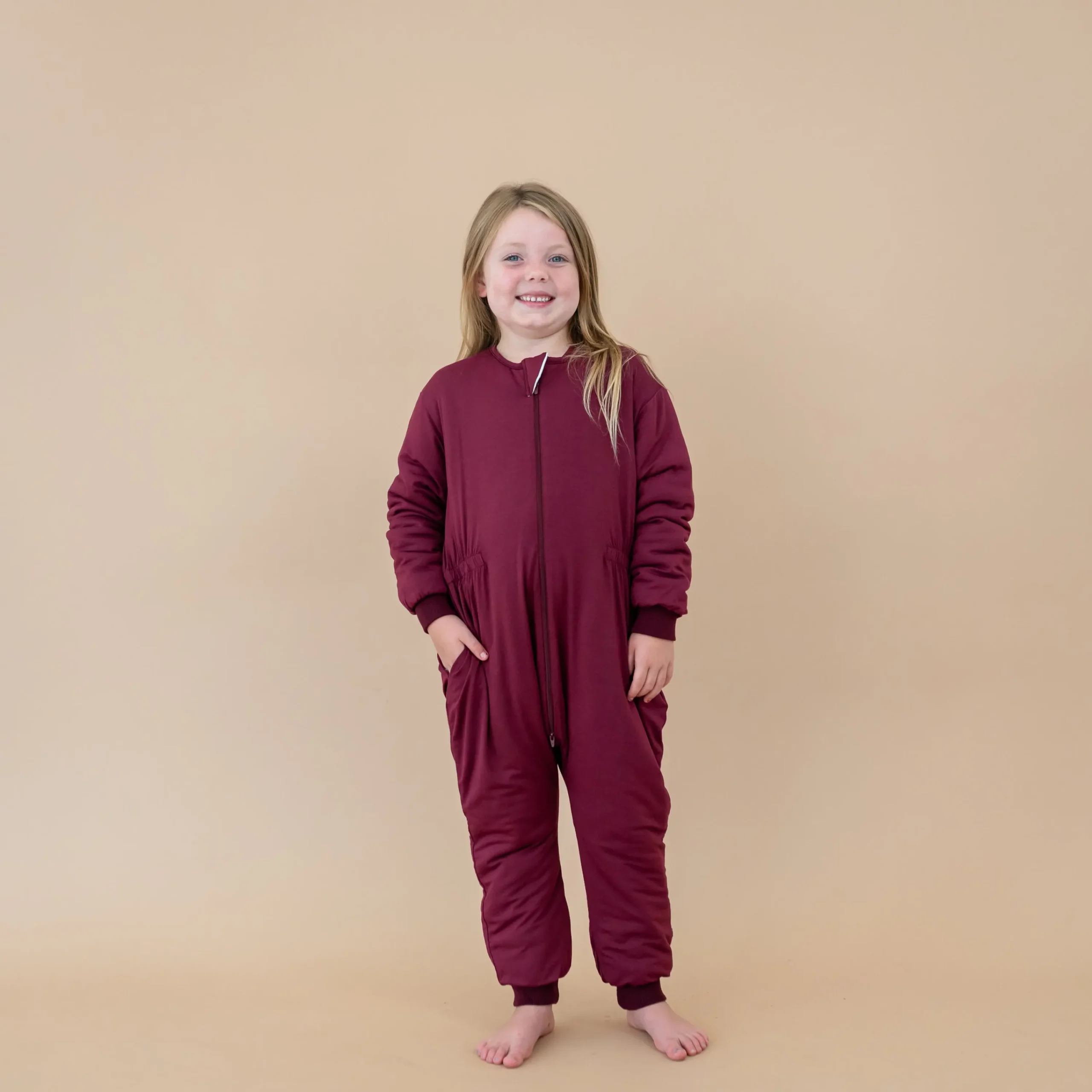 Kyte Baby Cozy Playsuit in Burgundy Online