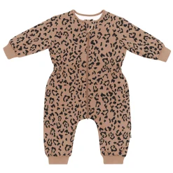 Kyte Baby Cozy Playsuit in Latte Leopard Clearance