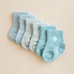 Kyte Baby Crew Socks Combo 3-Pack in Neutral Neutral: Oat/Storm/Sage Best