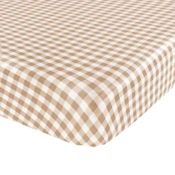 Kyte Baby Crib Sheet in Gingham Bisque Online