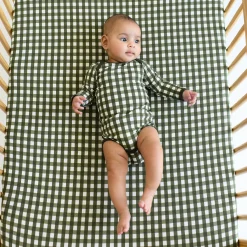 Kyte Baby Crib Sheet in Gingham Fir New