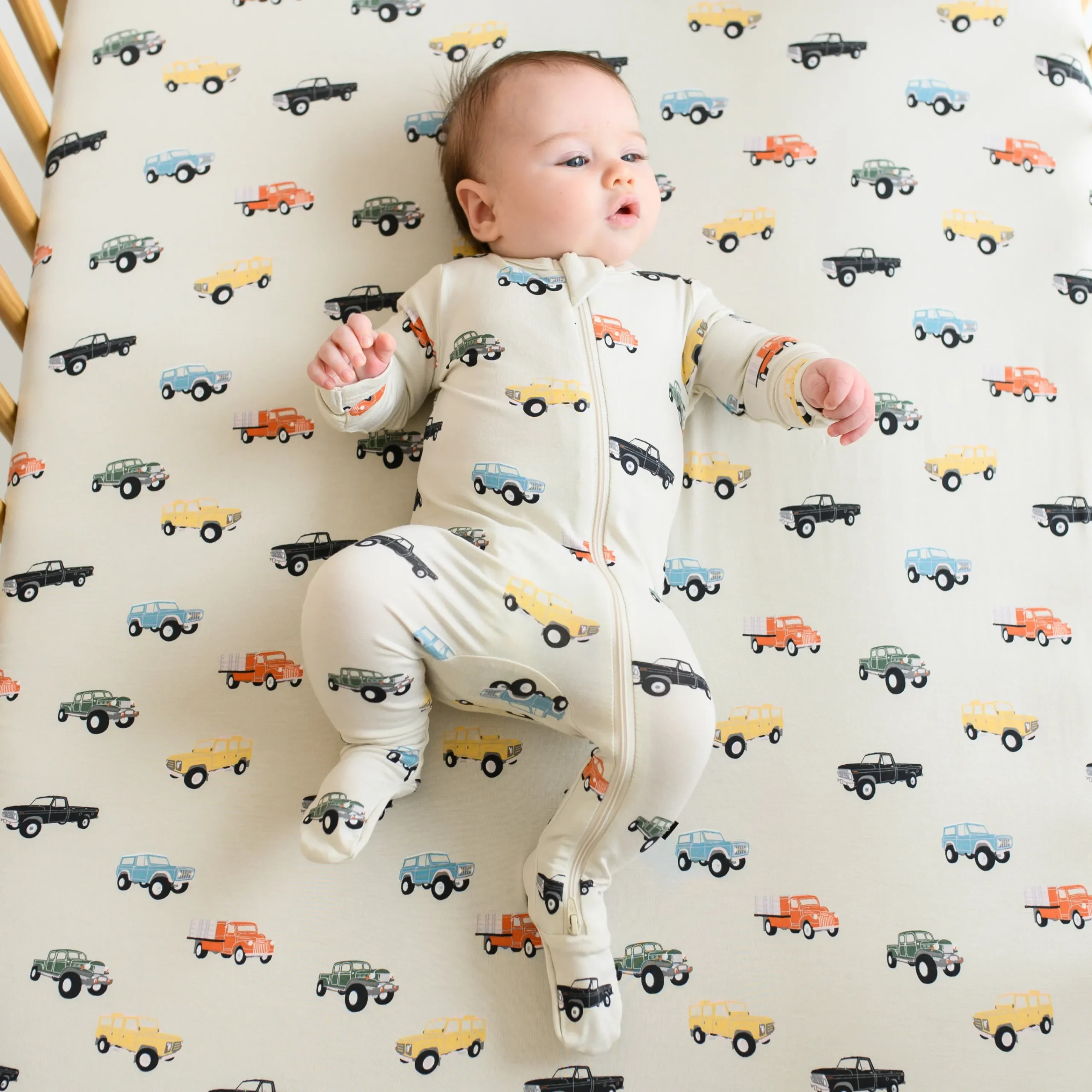 Kyte Baby Crib Sheet in Vintage Truck Sale