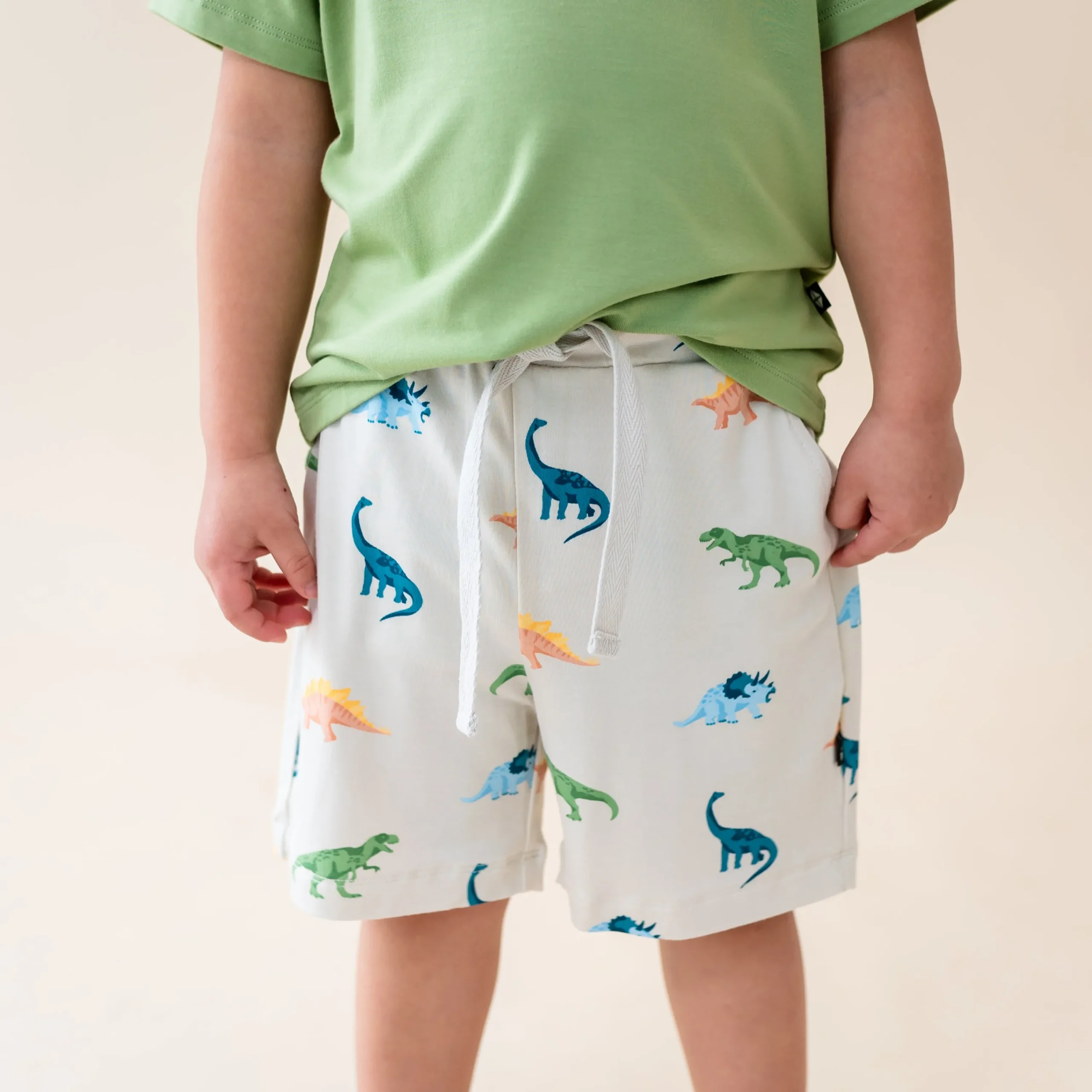 Kyte Baby Drawstring Short in Ecru Roar Clearance