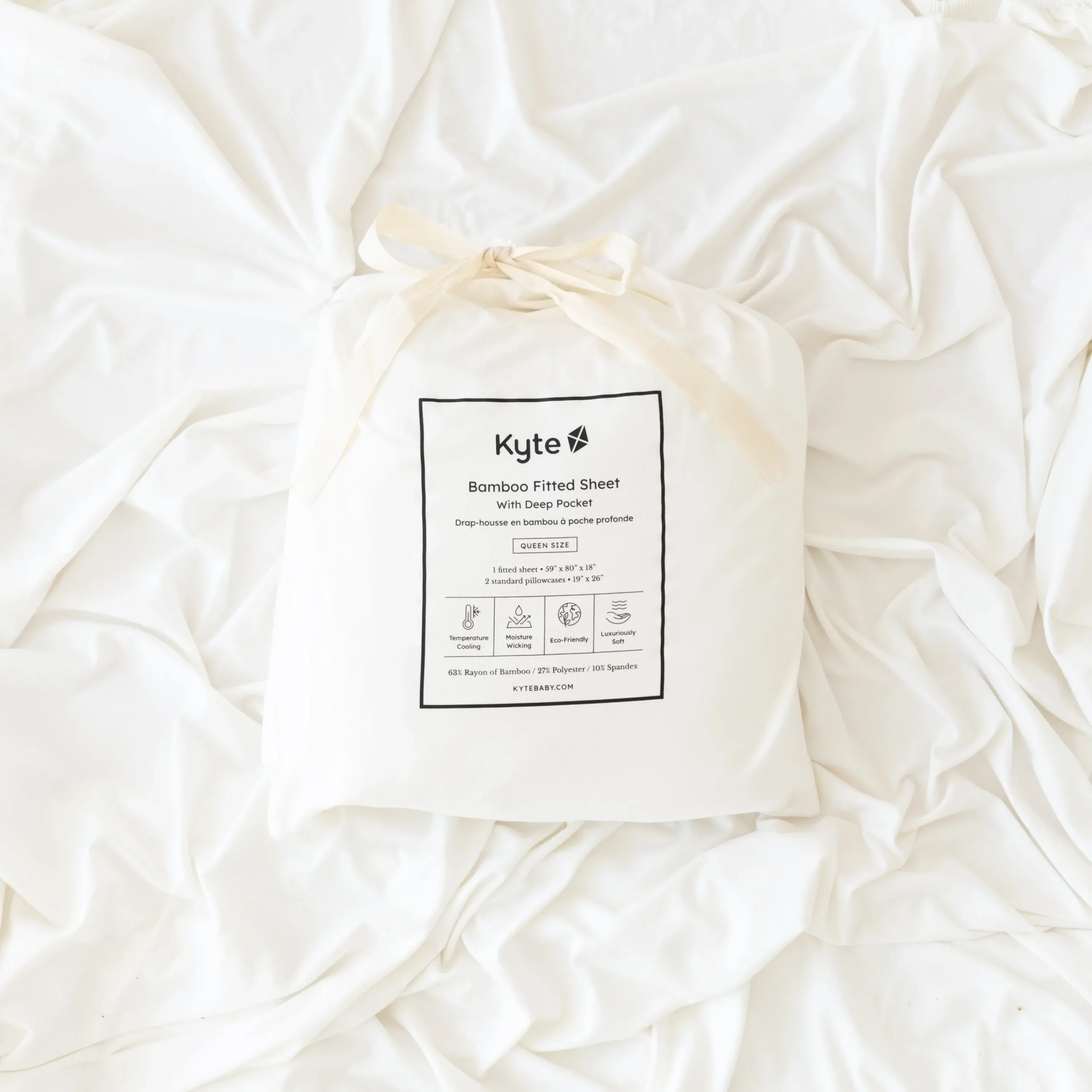 Kyte Baby Fitted Sheet with Pillowcases in Cloud Discount