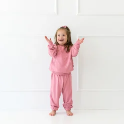Kyte Baby French Terry Jogger Set in Apple Blossom Clearance