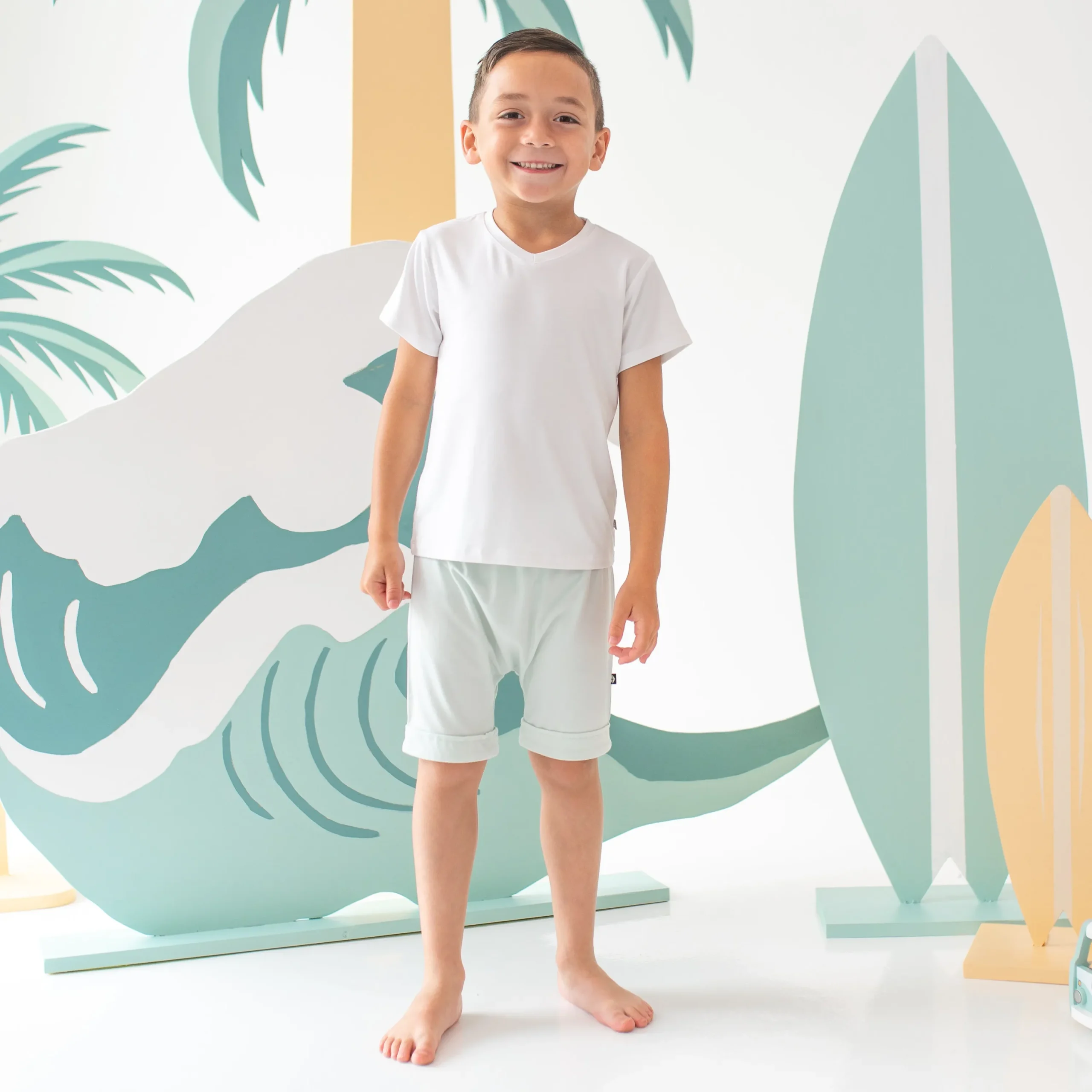 Kyte Baby Harem Shorts in Dew