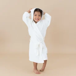 Kyte Baby Hooded Bath Robe in Cloud Hot