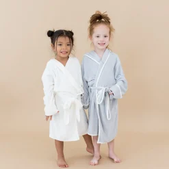 Kyte Baby Hooded Bath Robe in Storm with Cloud Trim Best