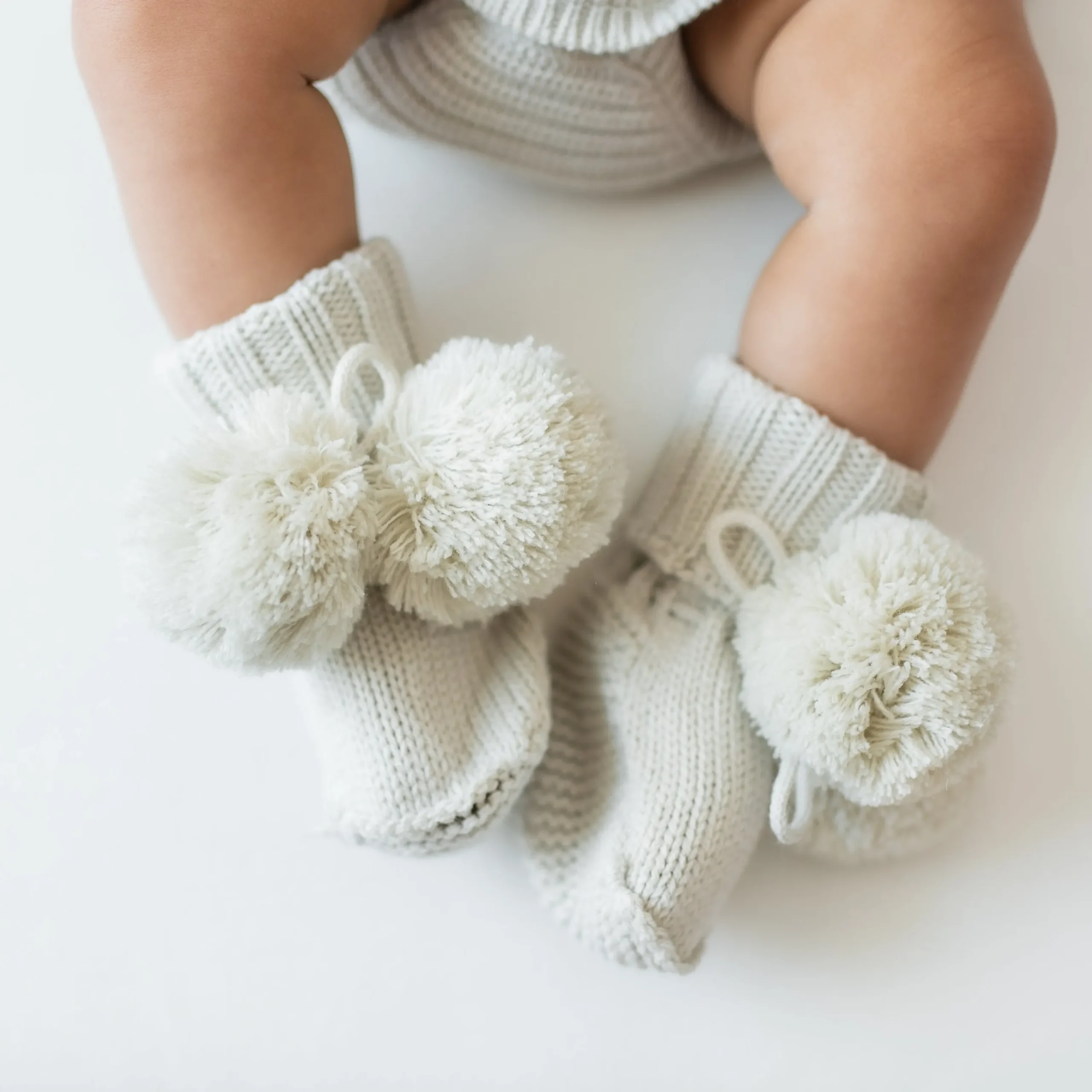 Kyte Baby Knit Booties in Oat Best