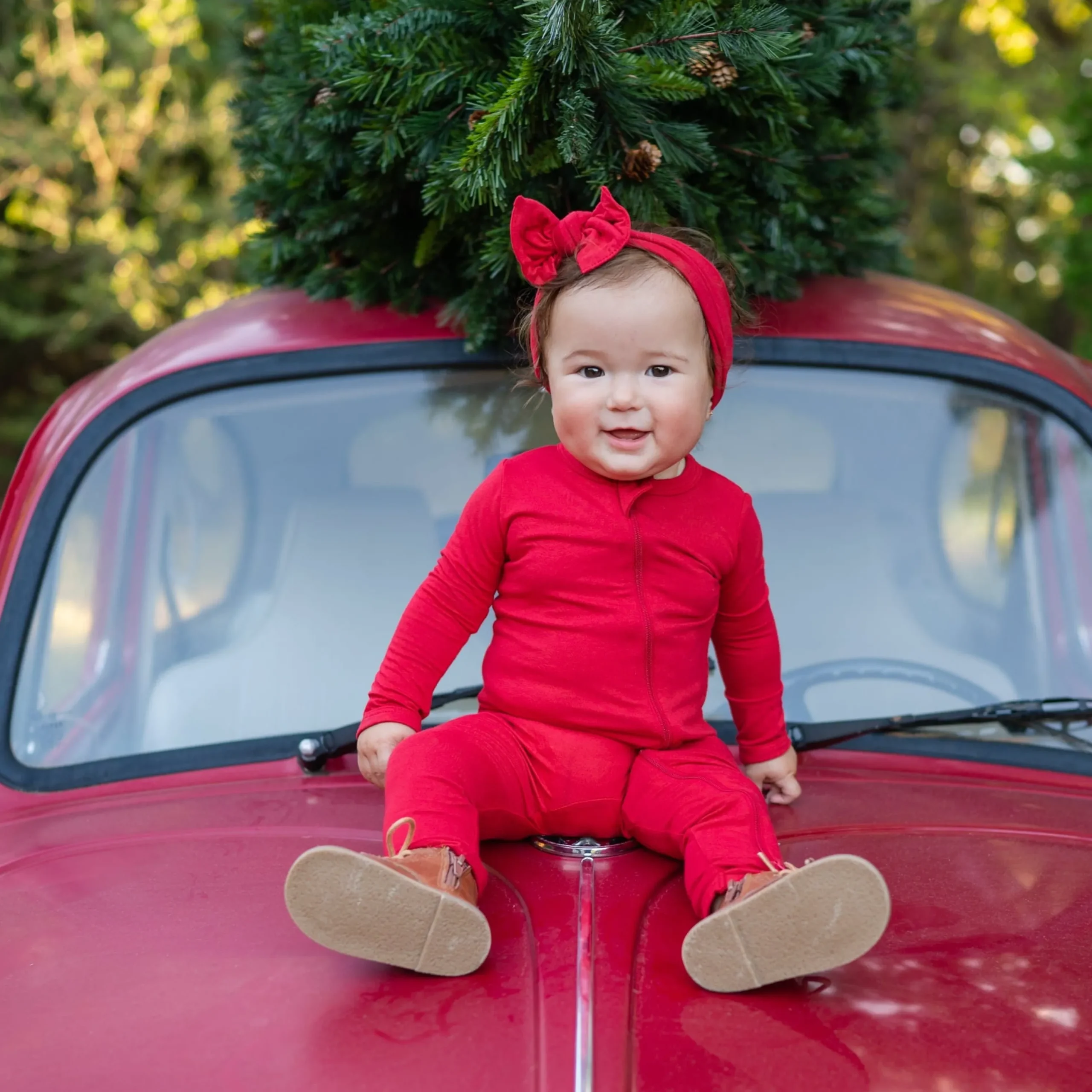 Kyte Baby Knotted Bow Headband in Cardinal Outlet