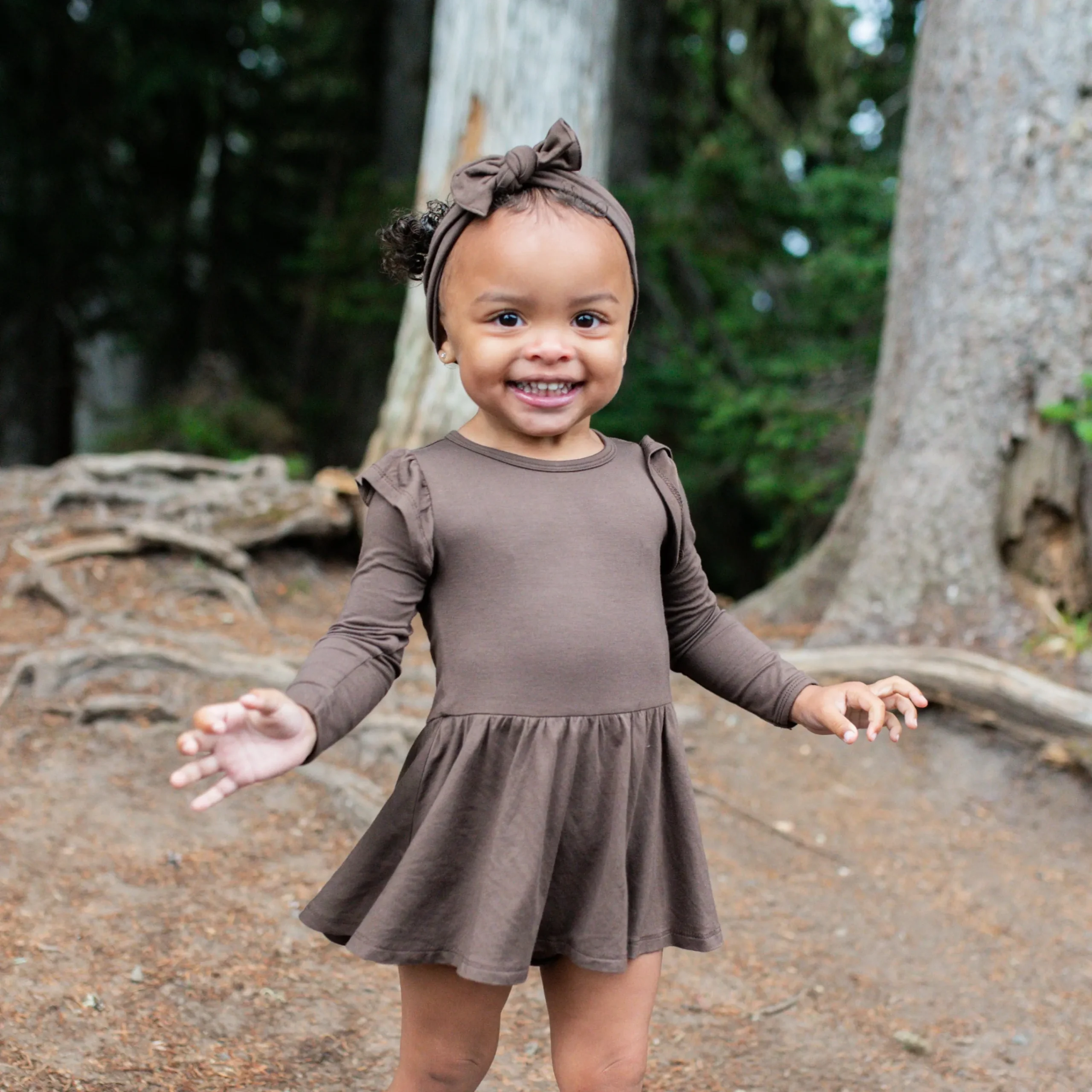Kyte Baby Knotted Bow Headband in Espresso Outlet