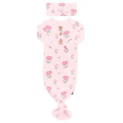 Kyte Baby Knotted Gown with Bow Set in Sakura Peony Sale