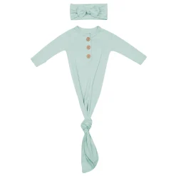 Kyte Baby Knotted Gown with Bow Set in Sage Discount