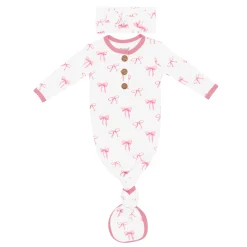 Kyte Baby Knotted Gown with Set in Bow Hot