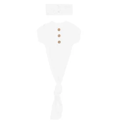 Kyte Baby Knotted Gown with Bow Set in Cloud Discount