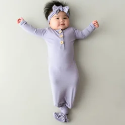 Kyte Baby Knotted Gown with Bow Set in Taro Online
