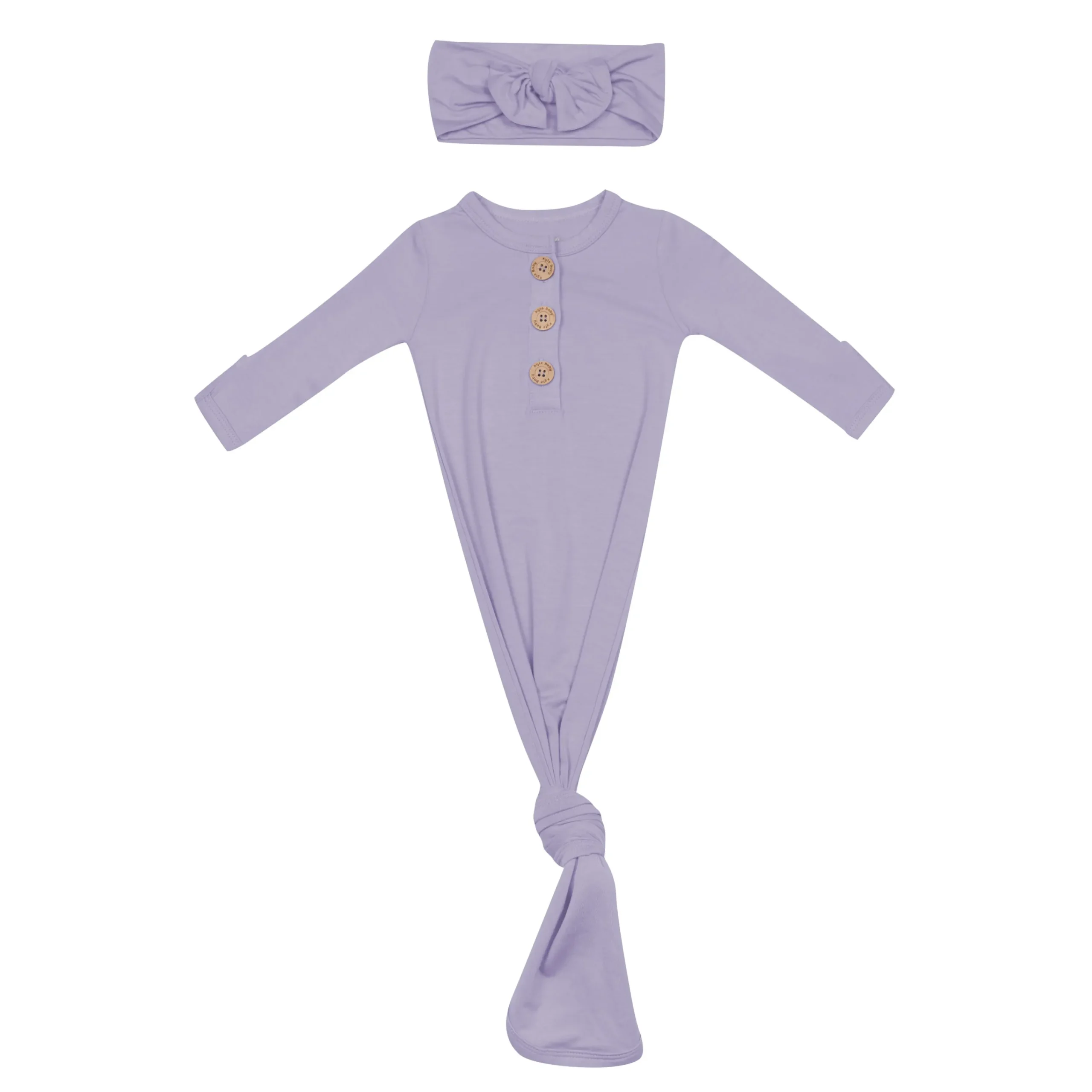 Kyte Baby Knotted Gown with Bow Set in Taro Online