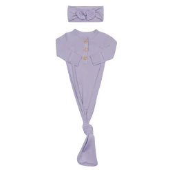 Kyte Baby Knotted Gown with Bow Set in Taro Online