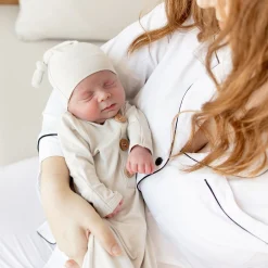 Kyte Baby Knotted Gown with Hat Set in Oat Online