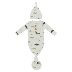 Kyte Baby Knotted Gown with Hat Set in Fishing New