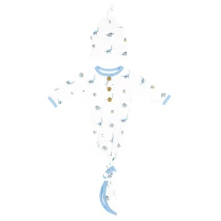 Kyte Baby Knotted Gown with Hat Set in Jurassic Hot