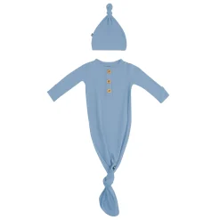 Kyte Baby Knotted Gown with Hat Set in Slate Outlet