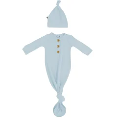 Kyte Baby Knotted Gown with Hat Set in Fog Outlet