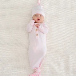 Kyte Baby Knotted Gown with Hat Set in Sakura Online