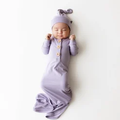 Kyte Baby Knotted Gown with Hat Set in Taro