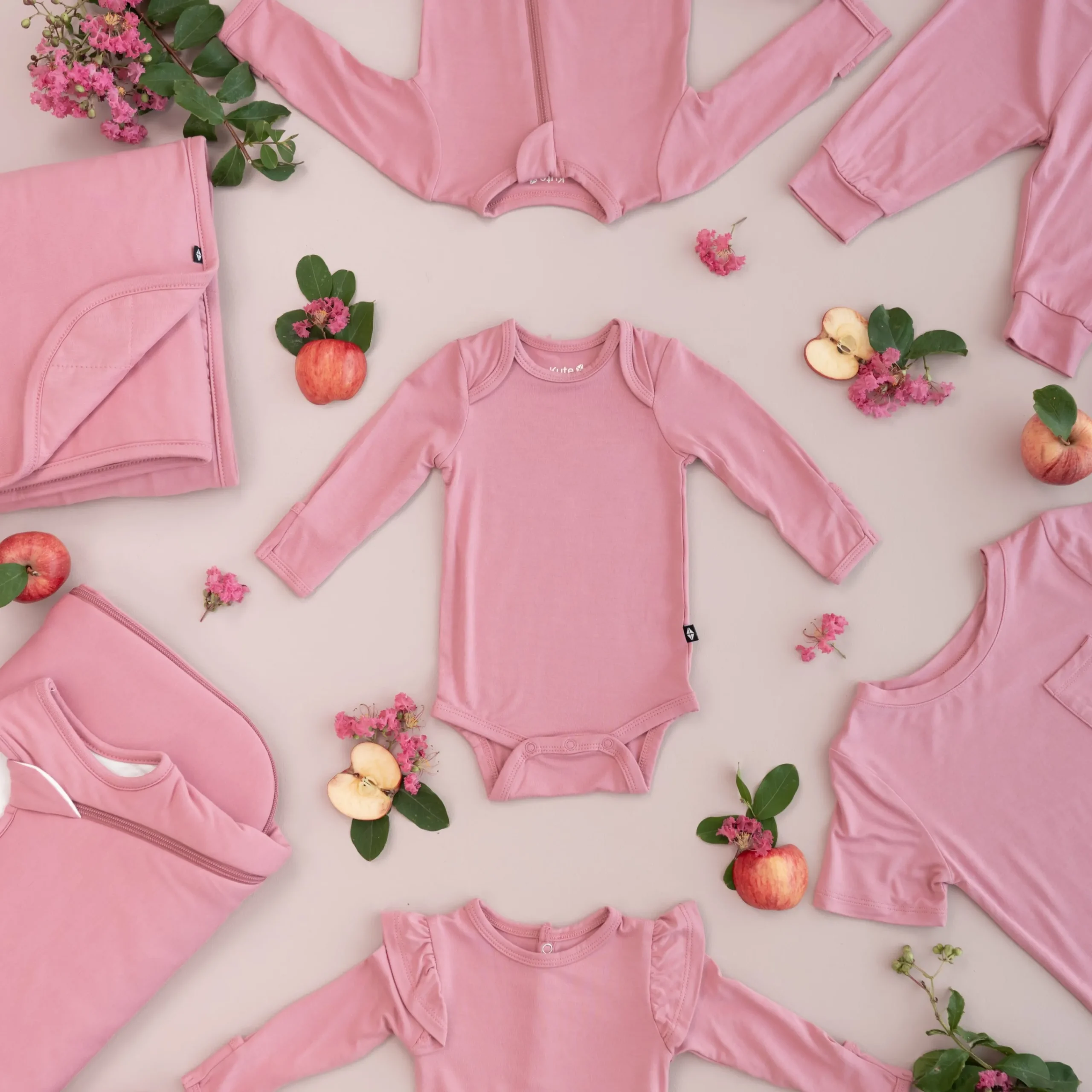 Kyte Baby Long Sleeve Bodysuit in Apple Blossom Sale