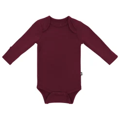 Kyte Baby Long Sleeve Bodysuit in Burgundy Hot