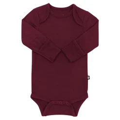 Kyte Baby Long Sleeve Bodysuit in Burgundy Hot