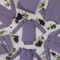 Kyte Baby Long Sleeve Bodysuit in Currant Outlet