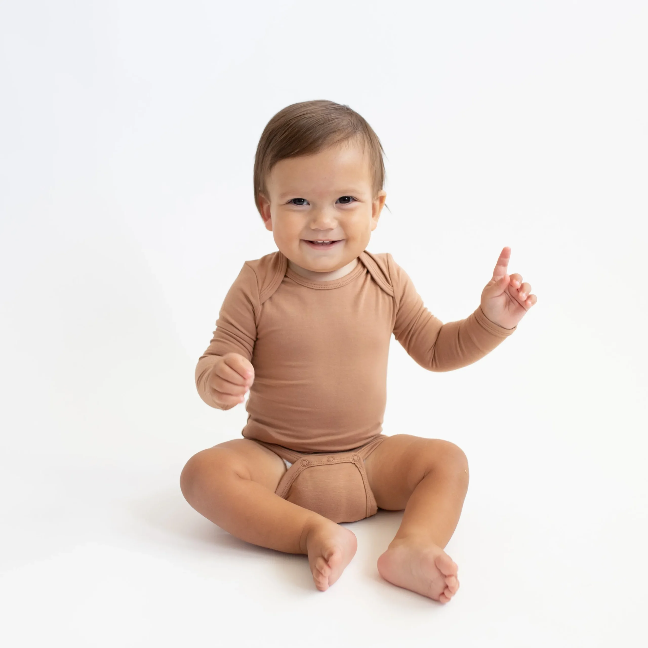 Kyte Baby Long Sleeve Bodysuit in Latte Online