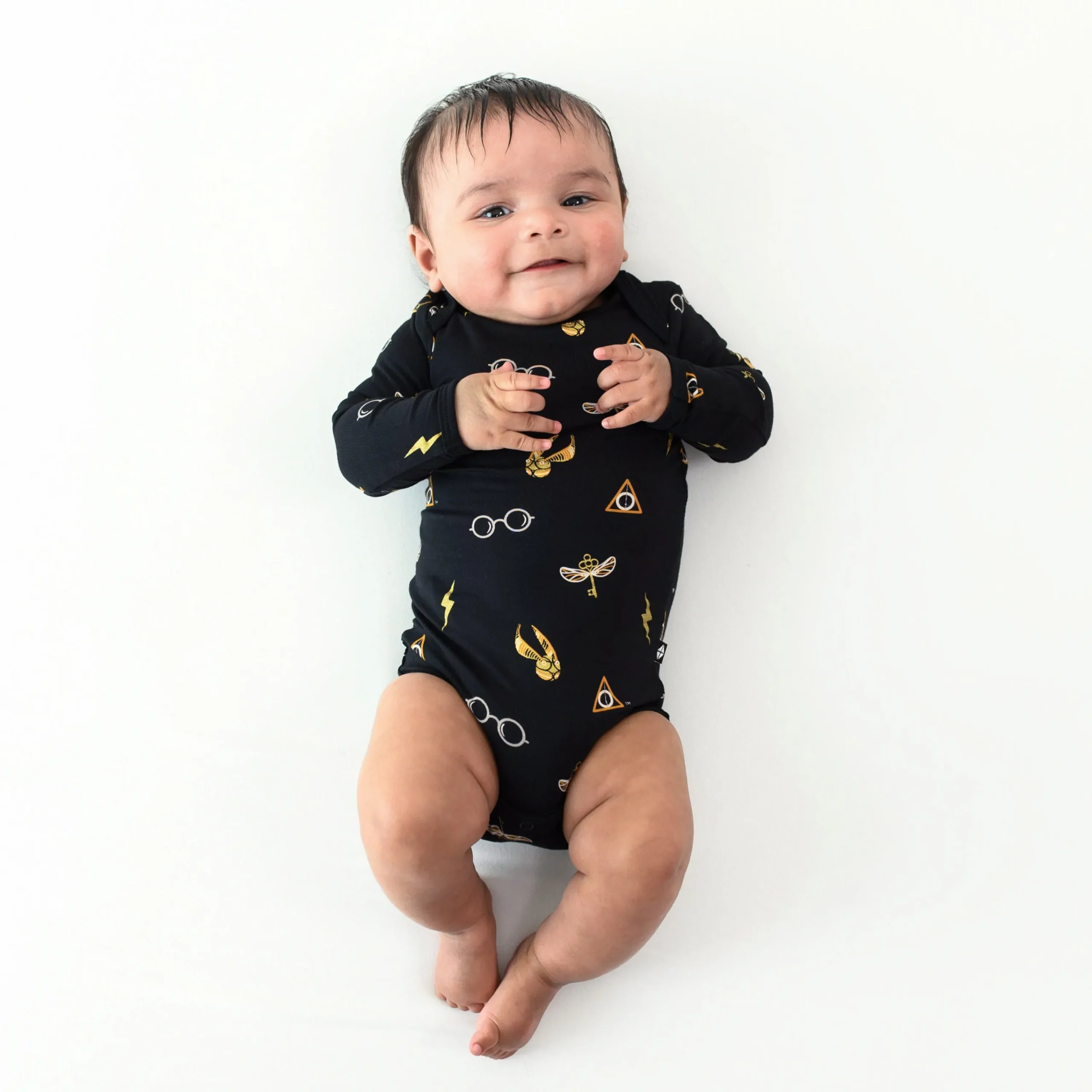 Kyte Baby Long Sleeve Bodysuit in Midnight Icon New
