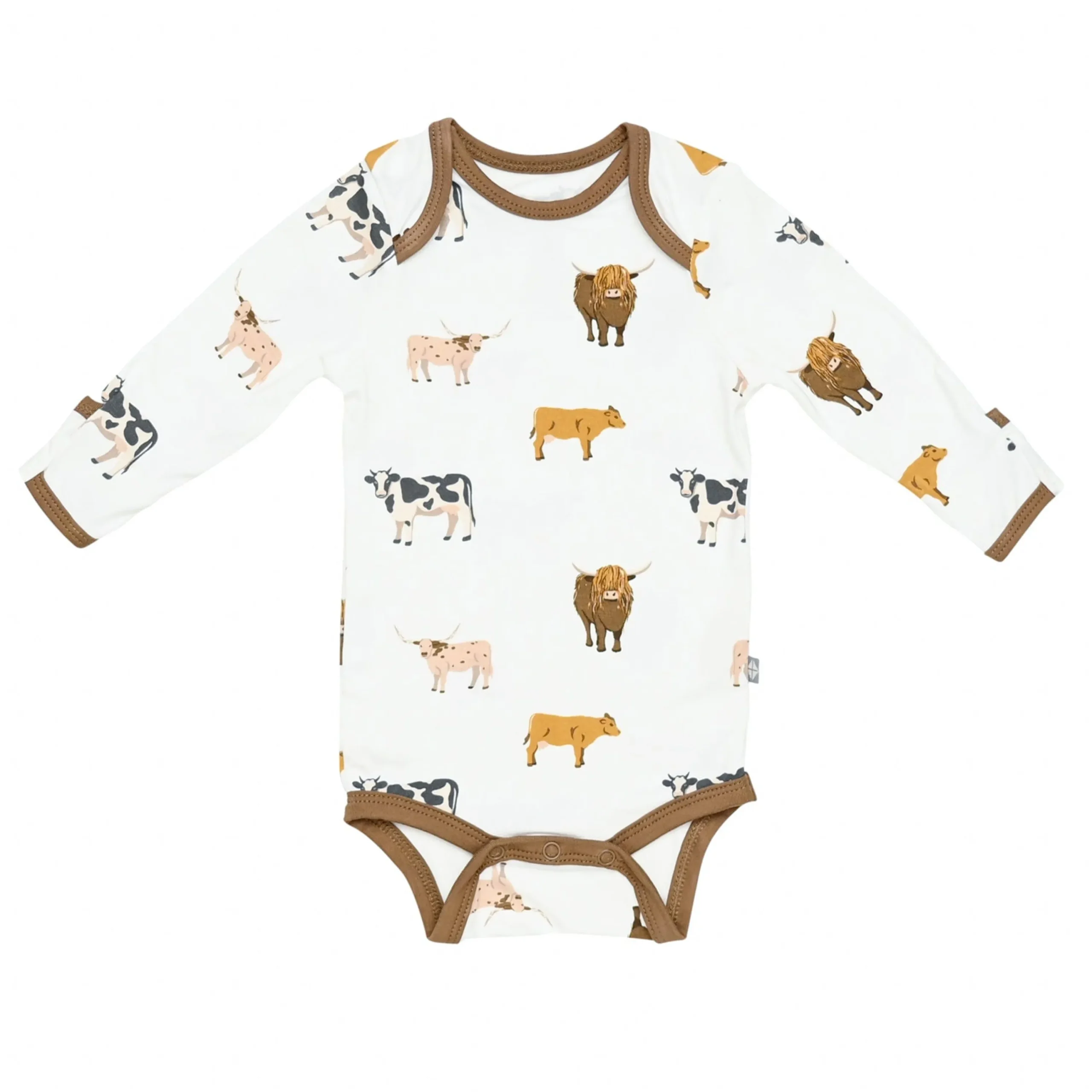Kyte Baby Long Sleeve Bodysuit in Moo Sale