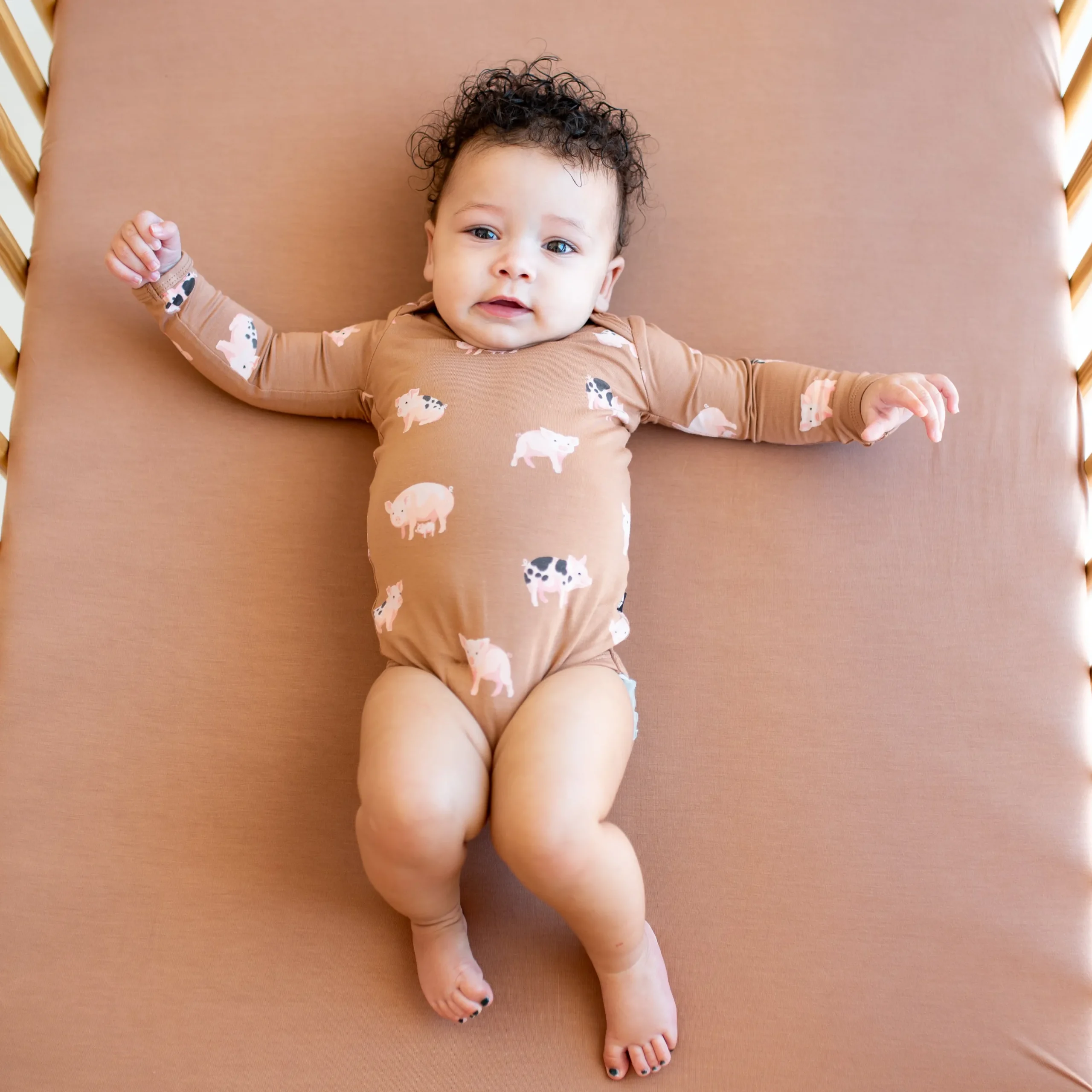 Kyte Baby Long Sleeve Bodysuit in Pig Outlet