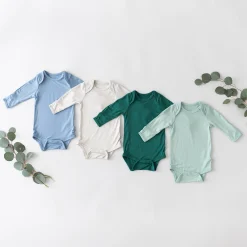 Kyte Baby Long Sleeve Bodysuit in Slate Outlet