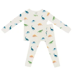 Kyte Baby Long Sleeve Pajamas in Ecru Roar Hot