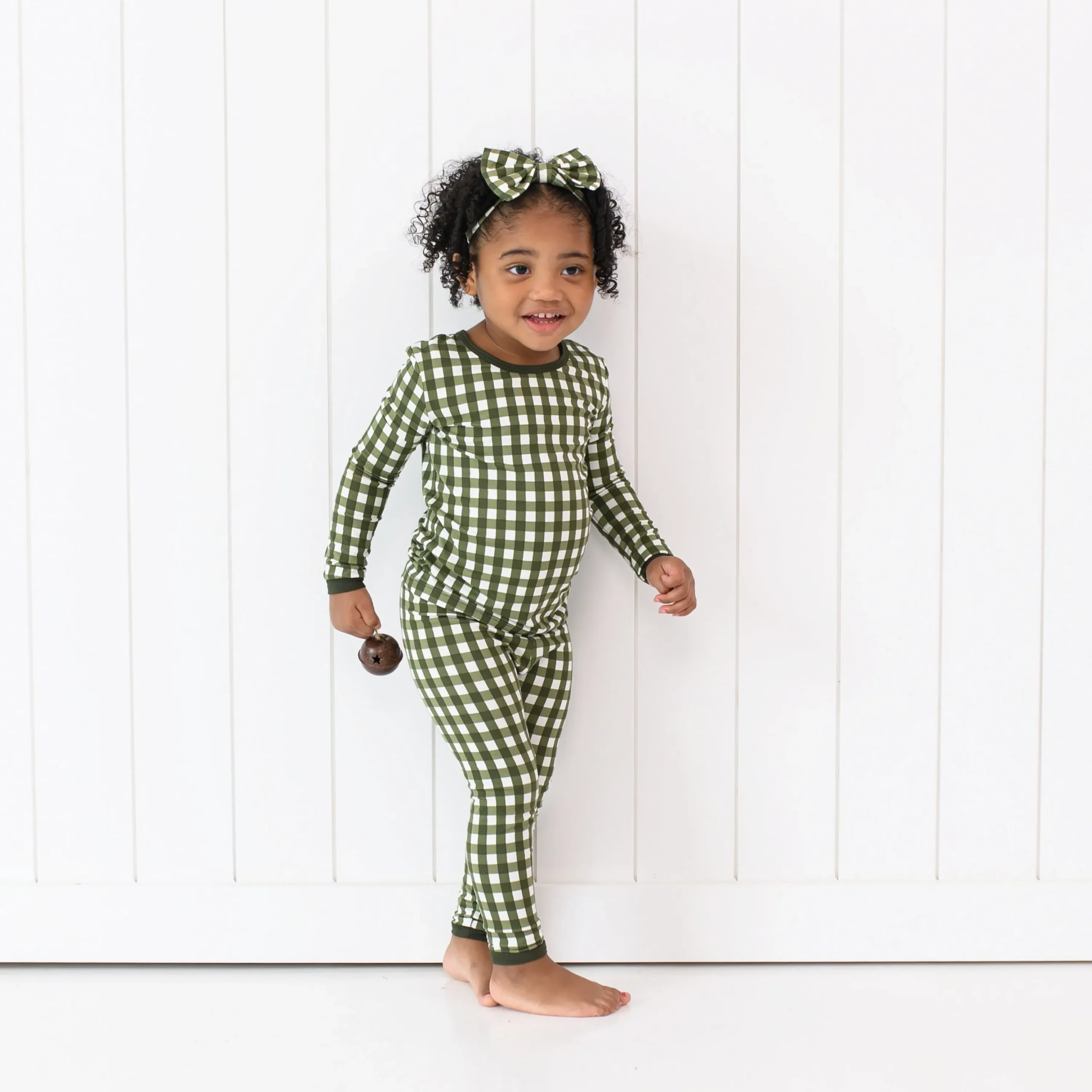 Kyte Baby Long Sleeve Pajamas in Gingham Fir Best