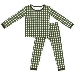 Kyte Baby Long Sleeve Pajamas in Gingham Fir Best