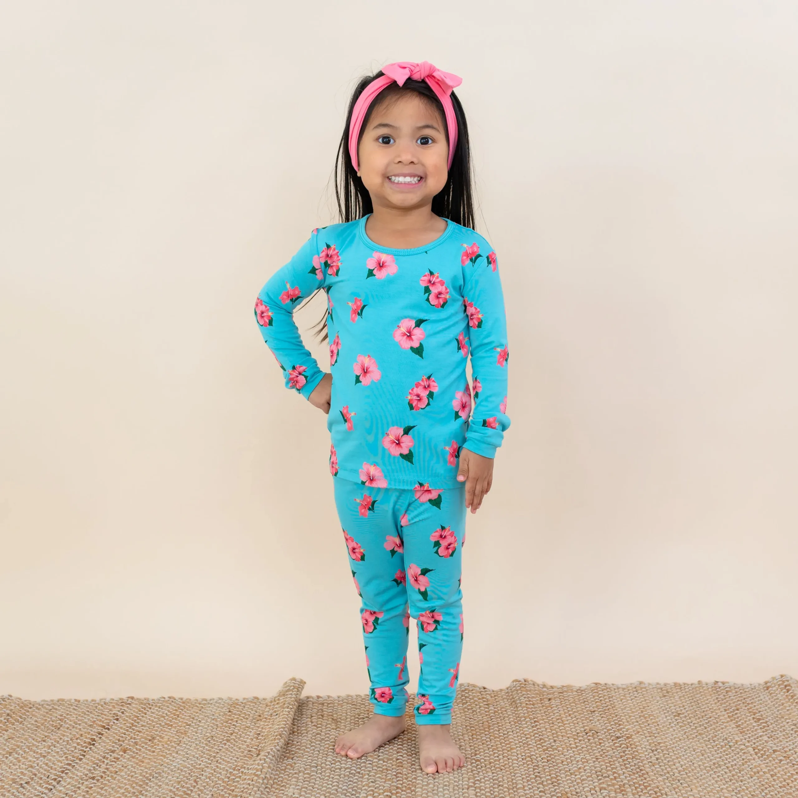 Kyte Baby Long Sleeve Pajamas in Hibiscus Hot