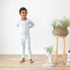 Kyte Baby Long Sleeve Pajamas in Small Mist Stripe Best