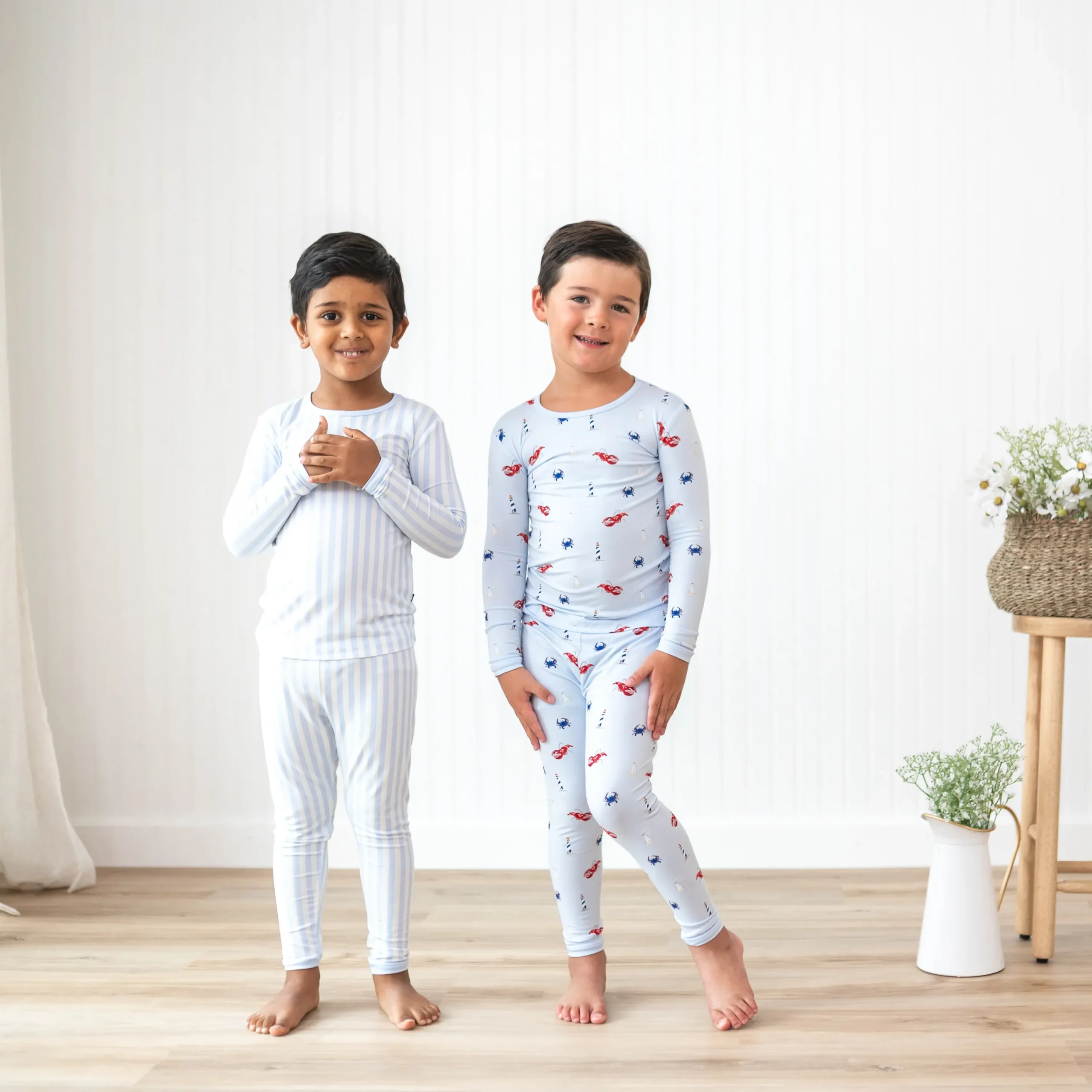 Kyte Baby Long Sleeve Pajamas in Small Mist Stripe Best