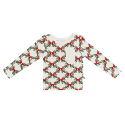 Kyte Baby Long Sleeve Toddler Crew Neck Tee in Holiday Bow Discount