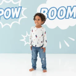 Kyte Baby Long Sleeve Toddler Crew Neck Tee in Superman™ Sale