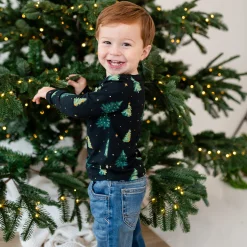 Kyte Baby Long Sleeve Toddler Crew Neck Tee in Twinkle Tree Sale