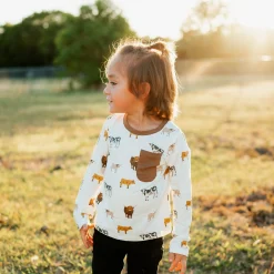 Kyte Baby Long Sleeve Toddler Crew Neck Tee in Moo