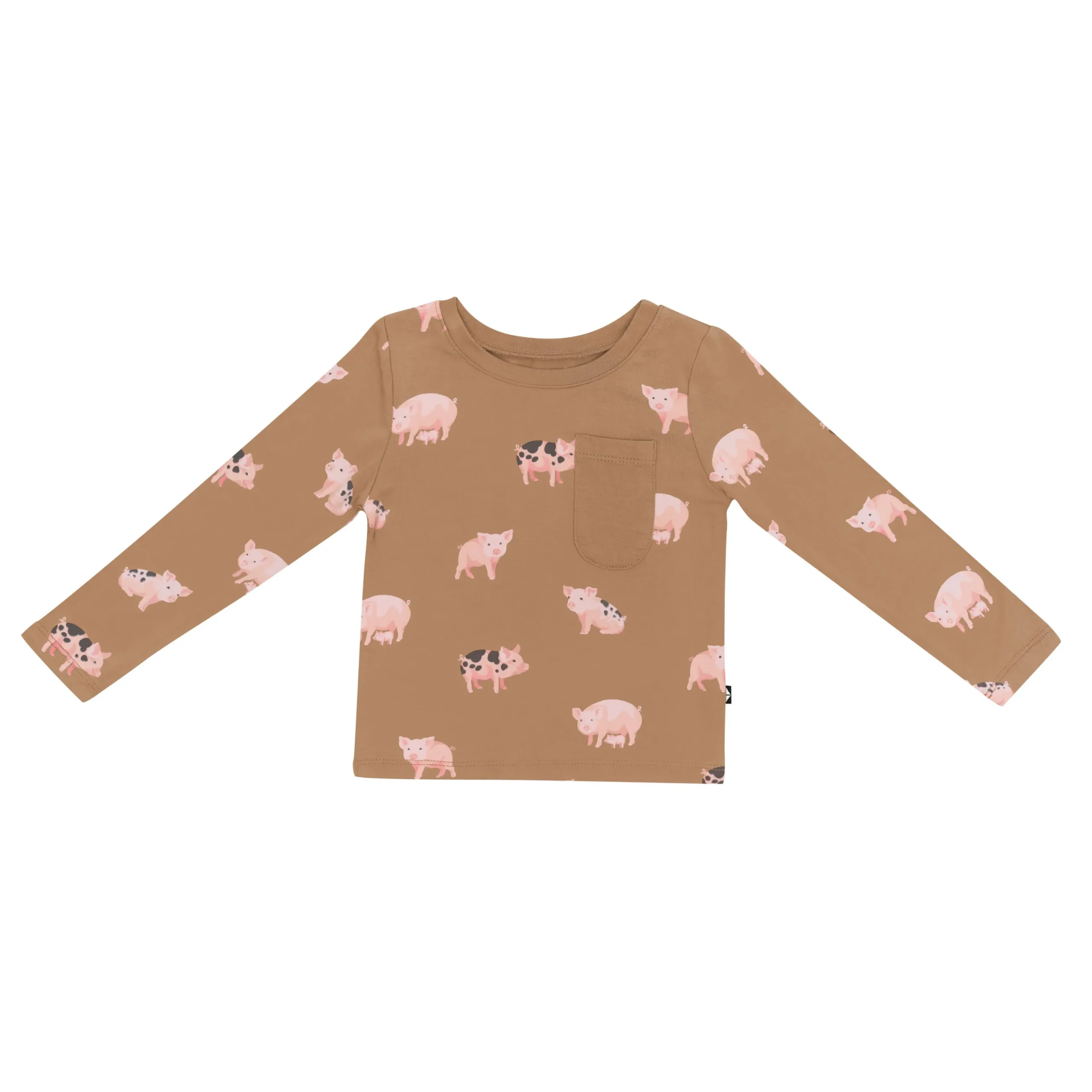 Kyte Baby Long Sleeve Toddler Crew Neck Tee in Pig Sale