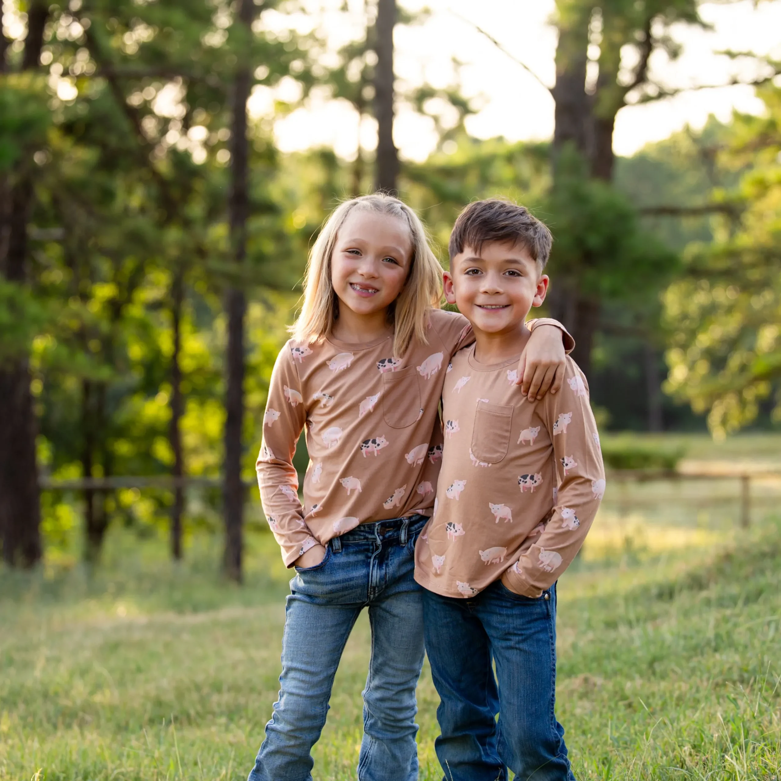 Kyte Baby Long Sleeve Toddler Crew Neck Tee in Pig Sale